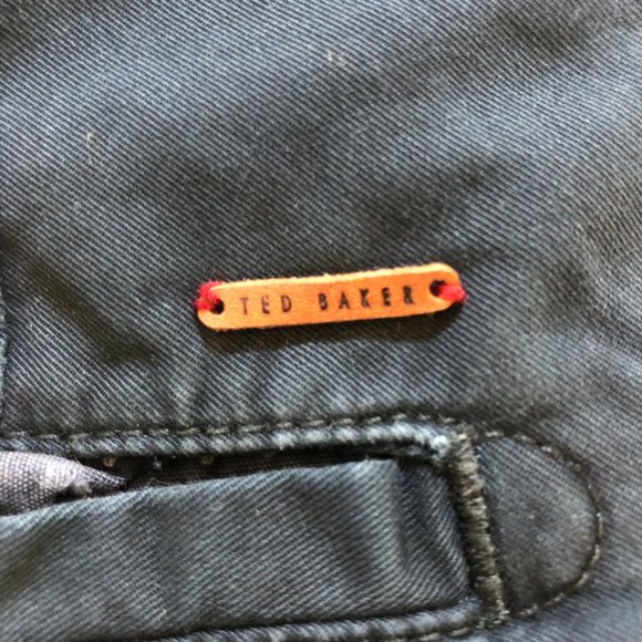 Ted Baker Men's Slim Fit Welt Pocket Flat Front Chino Pants Gray Size 34 - Picture 5 of 5